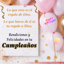 Tarjeta para dedicar: Bendiciones y Felicidades en tu cumpleaños