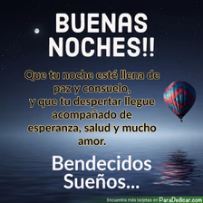 Tarjeta para dedicar: BUENAS NOCHES!! Bendecidos Sueños...