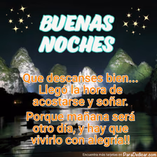 Tarjeta para dedicar: Buenas Noches Que descanses bien... Llegó la hora de acostarse y soñar. Porque mañana será otro día, y hay que vivirlo c…