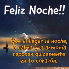 Tarjeta para dedicar: Feliz Noche!!