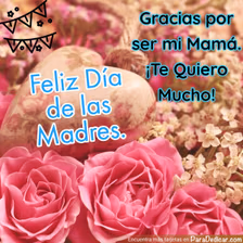 Tarjeta para dedicar: Gracias por se mi mamá. Feliz Día de las Madres.