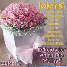 Tarjeta para dedicar: Mamá gracias por estar siempre que te necesito, Felicidades en tu Día Mamá!!