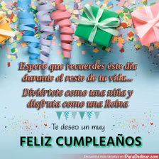 Tarjeta para dedicar: Te deseo un muy FELIZ CUMPLEAÑOS