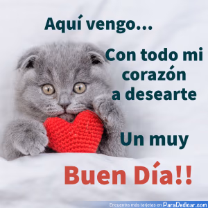 Tarjeta para dedicar: Aquí vengo... Buen Día!!