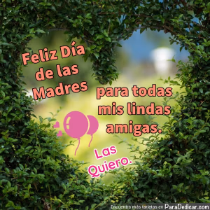 Tarjeta para dedicar: Feliz Día de las Madres para todas mis linda amigas.
