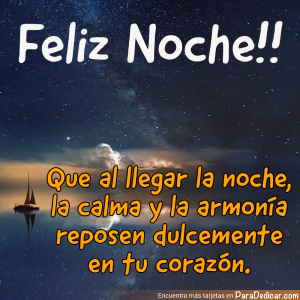 Tarjeta para dedicar: Feliz Noche!!