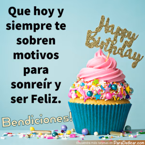 Tarjeta para dedicar: Happy Birthday. Bendiciones!