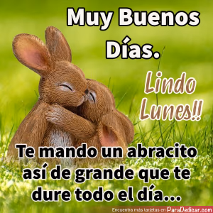 Tarjeta para dedicar: Muy buenos Días. Lindo Lunes!! Te mando un abracito...