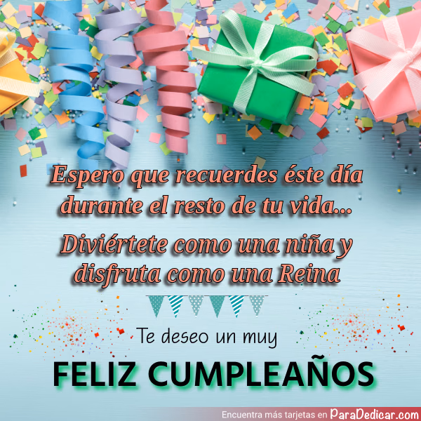 Tarjeta para dedicar: Te deseo un muy FELIZ CUMPLEAÑOS